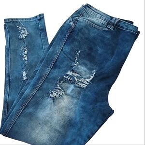 FLAMINGO Distressed High Rise Jeans Size XXXL